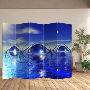 Paraván - Abstrakcia - voda (210x170 cm)