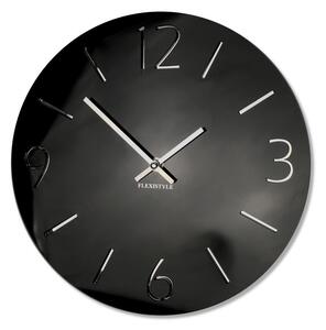 Luxusné nástenné hodiny do obývačky v čiernej farbe Čierna