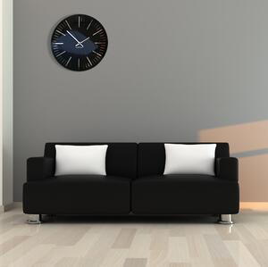 Elegantné lesklé hodiny do obývačky v čiernej farbe Čierna