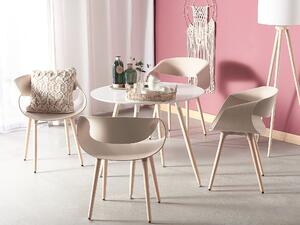 Súprava 2 jedálenských stoličiek béžová svetlé drevené nohy s otvoreným operadlom moderná obývačka v škandinávskom štýle