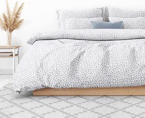 Goldea bavlnené posteľné obliečky - sivomodré kvietky na bielom 140 x 200 a 70 x 90 cm