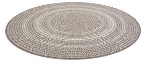 Šnúrkový okrúhly koberec SIZAL FLAT 48837686 Boho, vzor pletený vrkoč, béžový