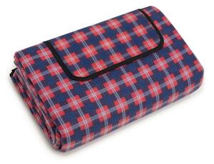 Kvalitná pikniková deka v modro červenej farbe Červená