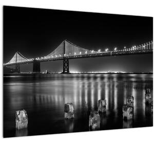 Obraz - Čiernobiely most (70x50 cm)
