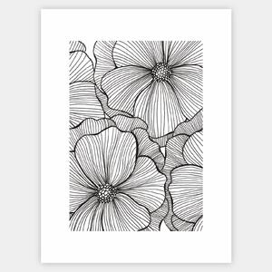 Plagát Flowers in White