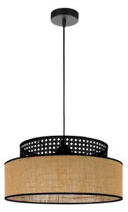 Luster na lanku BOHO 1xE27/60W/230V pr. 40 cm čierna/ratan