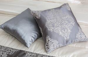 Krásny prehoz na posteľ sivo zlatý s prepracovaným vzorom Sivá