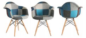Modrá čalunená stolička v škandinávskom štýle Modrá