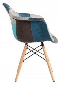 Modrá čalunená stolička v škandinávskom štýle Modrá