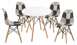Moderná jedálenská stolička s čalunením patchwork Sivá