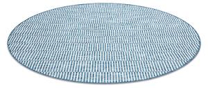 Šnúrkový okrúhly koberec SIZAL LOFT 21198 BOHO slonovinová kosť - modrý