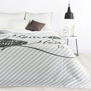Prešívaná moderná prikrývka na posteľ do spálne Biela