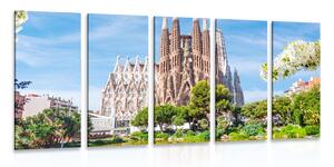 5-dielny obraz katedrála v Barcelone