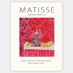 Plagát Lemons Against Pink Background | Henri Matisse