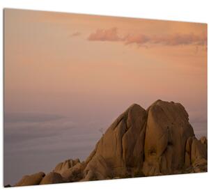 Obraz západu slnka v skalách (70x50 cm)