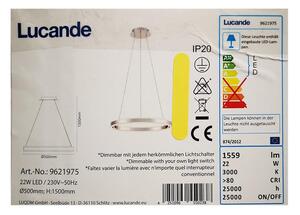 Lucande Lucande - LED Stmievateľný luster na lanku LYANI LED/20,5W/230V LW0044 + záruka 3 roky zadarmo