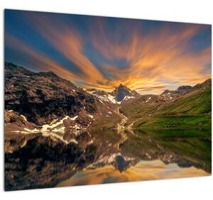 Obraz - Odraz v horskom jazere (70x50 cm)
