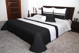 Prehoz na manželskú posteľ čierno bielej farby Čierna