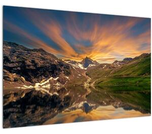 Obraz - Odraz v horskom jazere (90x60 cm)