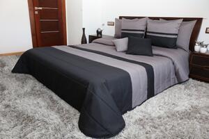 Prešívané sivo čierne prikrývky na posteľ Sivá