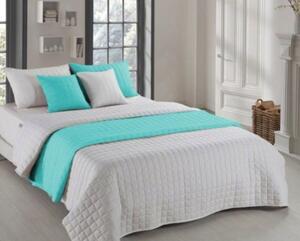 Moderný obojstranný prehoz na posteľ svetlo sivej farby 200 x 220 cm Sivá