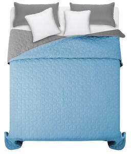 Obojstranné modro sivé prehozy na manželskú posteľ 200 x 220 cm Modrá