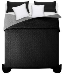Čierno sivý prehoz na manželskú posteľ s elegantným prešívaním 200 x 220 cm Čierna