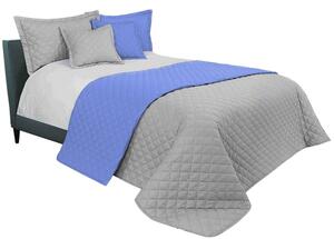 Prehoz na manželskú posteľ v modro sivej farebnej kombinácií 220 x 240 cm