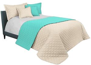 Kvalitná prešívaná prikrývka na posteľ v béžovo zelenej farbe 220 x 240 cm