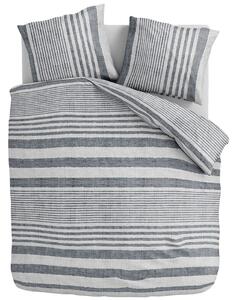 Pásikavé posteľné návliečky sivé LINENIST GREY 200 x 220 cm Sivá