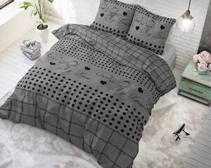 Romantické posteľné obliečky GOODIE GREY 140 x 200 cm Sivá