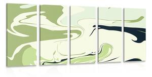 5-dielny obraz moderná zelená abstrakcia