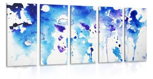 5-dielny obraz umelecká modrá abstrakcia