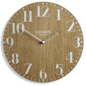 Dekoračné hodiny v retro štýle LONDYN RETRO WOOD 30cm Hnedá