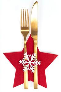 Tutumi - Vianočný obal na príbory hviezda - červená - 6 ks
