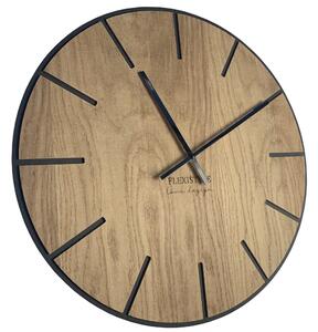 Veľké drevené hodiny v hnedej farbe 60cm Hnedá