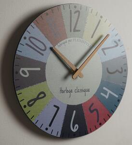 Farebné hodiny na stenu s priemerom 30cm Sivá