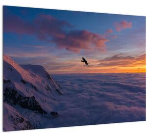 Obraz pri západe slnka, Mt. blanc (70x50 cm)