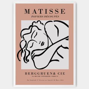 Plagát Sleeping Woman Sketch Beige | Henri Matisse