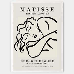 Plagát Sleeping Woman Sketch Grey | Henri Matisse