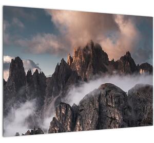 Obraz - Talianske dolomity schované v hmle (70x50 cm)