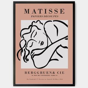 Plagát Sleeping Woman Sketch Beige | Henri Matisse