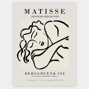 Plagát Sleeping Woman Sketch Grey | Henri Matisse