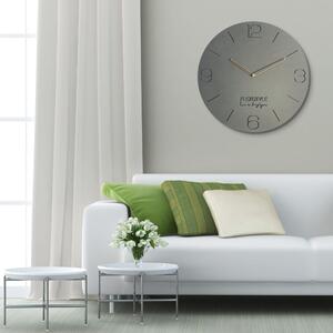 Luxusné hodiny z dreva v sivej farbe s priemerom 50cm Sivá