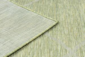 Šnúrkový koberec SIZAL PATIO 3075 Romby, plocho tkaný, béžovo - zelený