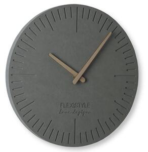 Moderné hodiny z dreva vo svetlo sivej farbe Sivá