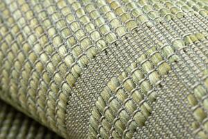Šnúrkový koberec SIZAL PATIO 3045 Lístie, plocho tkaný, béžovo - zelený