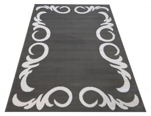 Elegantný koberec v sivej farbe s bielym ornamentom Sivá Šírka: 80 cm | Dĺžka: 150 cm