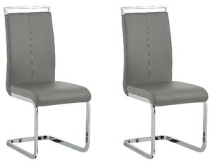 Sada 2 sivých konzolových stoličiek do jedálne konferenčnej miestnosti v modernom štýle