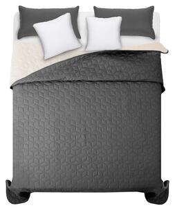 Kvalitné tmavo sivé prehozy na manželskú posteľ so vzorom diamantu 200 x 220 cm Sivá